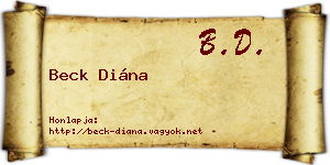 Beck Diána névjegykártya